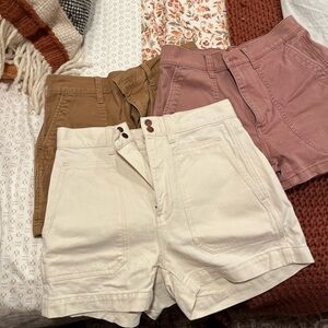 Madewell shorts bundle— Cream, Tan, Pink